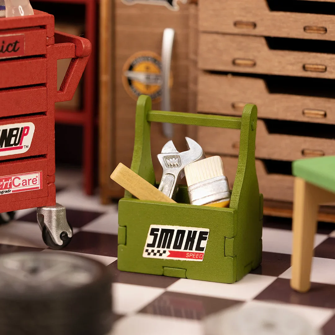 Robotime Rolife Garage Workshop DIY Miniature House Kit DG165 (Back Order) - Image 4
