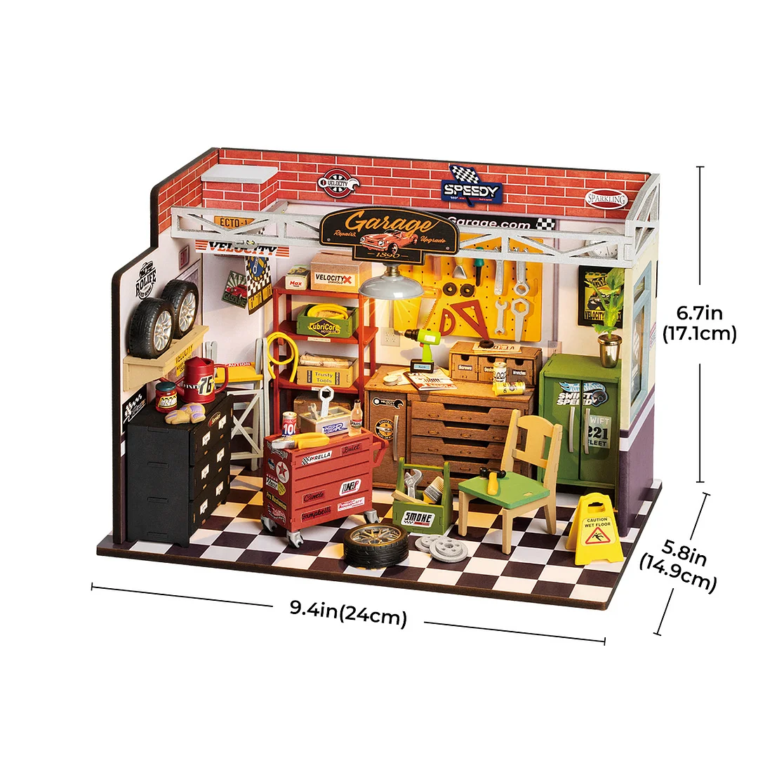 Robotime Rolife Garage Workshop DIY Miniature House Kit DG165 (Back Order) - Image 7