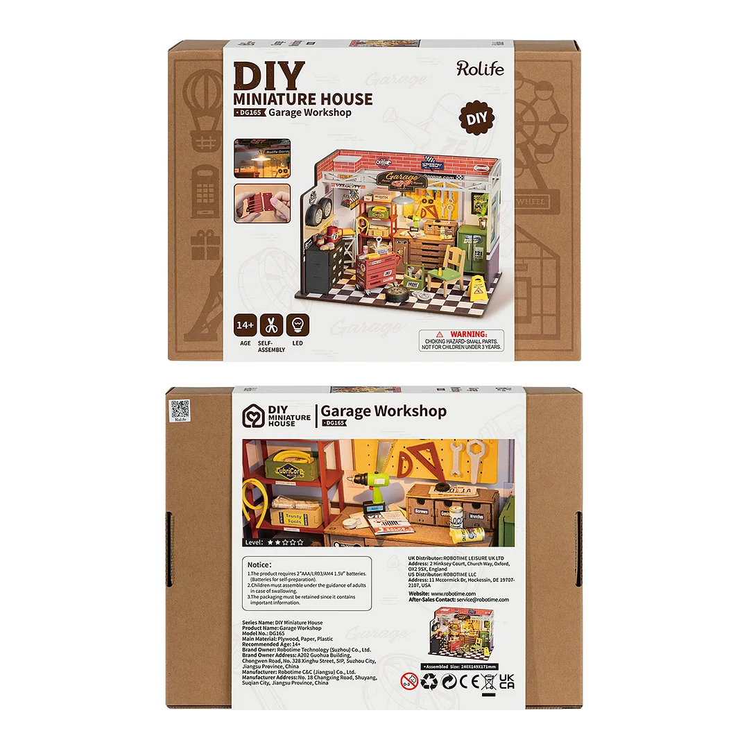 Robotime Rolife Garage Workshop DIY Miniature House Kit DG165 (Back Order) - Image 8