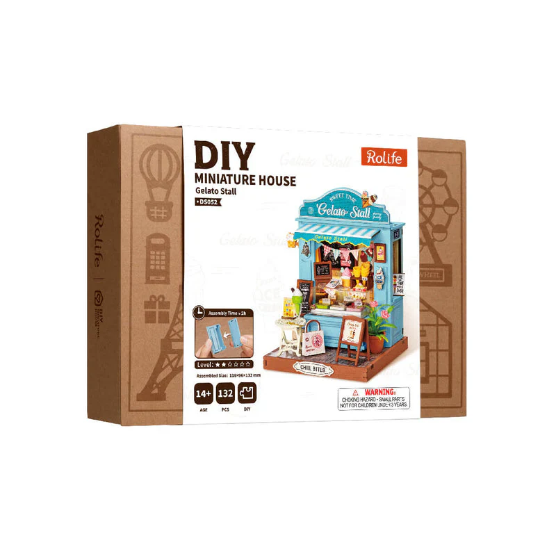 Robotime Rolife Gelato Stall DIY Miniature House DS052 (Pre-Order) - Image 7