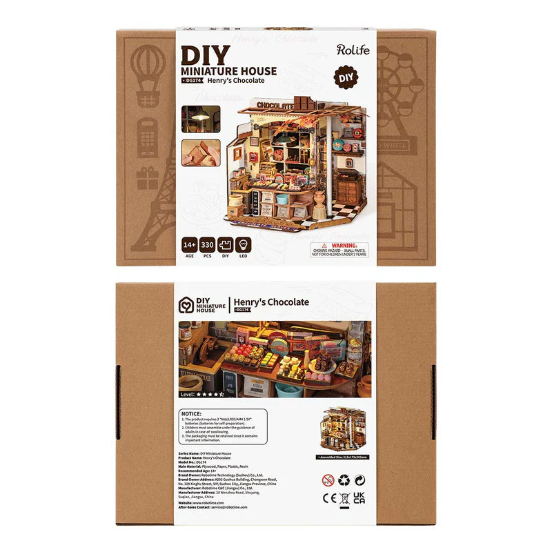 Robotime Rolife Henry's Chocolate DIY Miniature House DG174 (Back Order) - Image 7