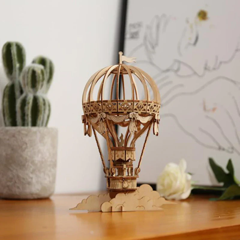 Robotime Rolife Hot Air Balloon 3D Wooden Puzzle TG406 - Image 2