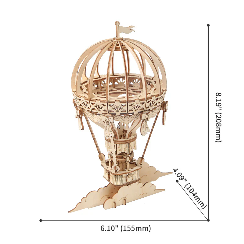Robotime Rolife Hot Air Balloon 3D Wooden Puzzle TG406 - Image 4