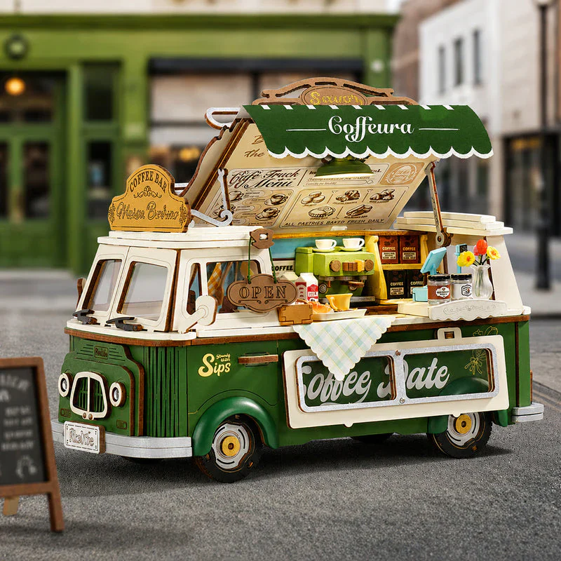 Robotime Rolife Leo's Coffee Truck 3D Wooden Puzzle TGS07 (Pre-Order) - Image 2
