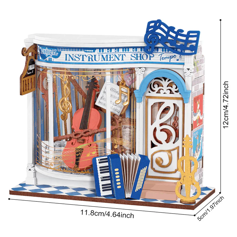Robotime Rolife Melody Instrument Shop DIY Miniature House DS047 (Pre-Order) - Image 5