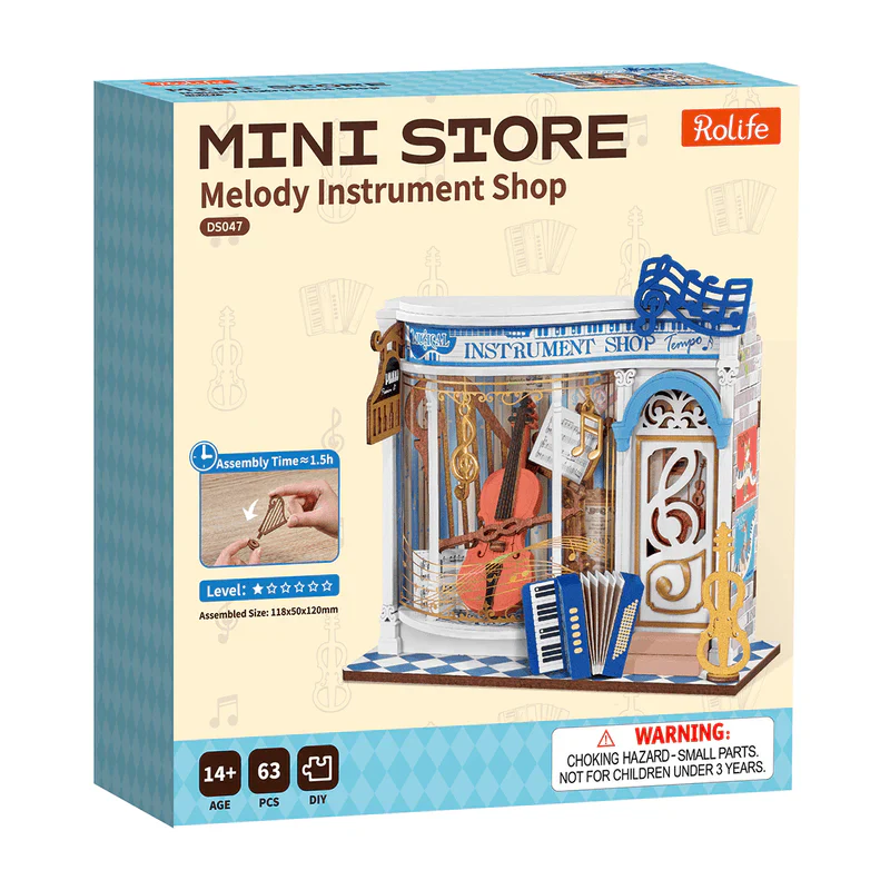 Robotime Rolife Melody Instrument Shop DIY Miniature House DS047 (Pre-Order) - Image 6