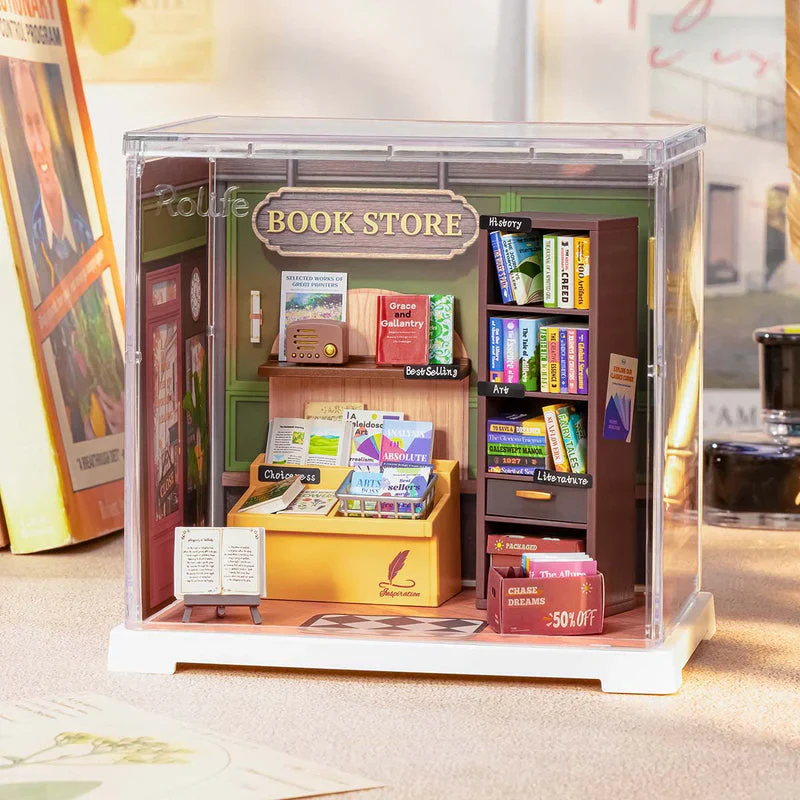 Robotime Rolife Memory Book Store DIY Miniature House DWS04B - Image 2