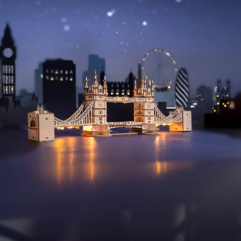 Robotime Rolife Modern 3D Wooden Puzzle - Tower Bridge Architecture TG412 - Image 2