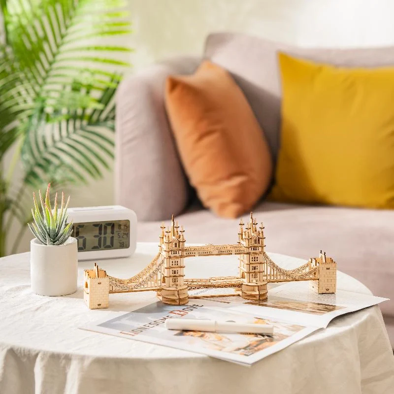 Robotime Rolife Modern 3D Wooden Puzzle - Tower Bridge Architecture TG412 - Image 7