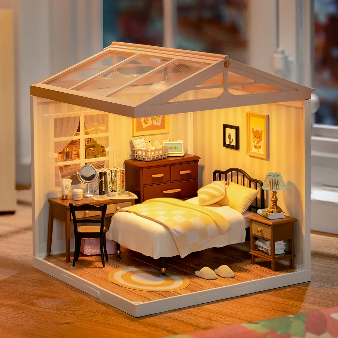 Robotime Rolife Sweet Dream Bedroom DIY Plastic Miniature House DW009 - Image 2