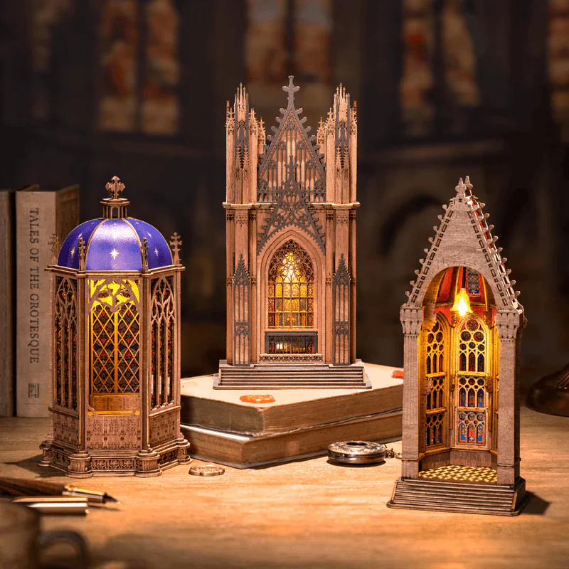 Robotime Rolife Twin-Tower Cathedral 3D Wooden Puzzle TGA01 - Image 4