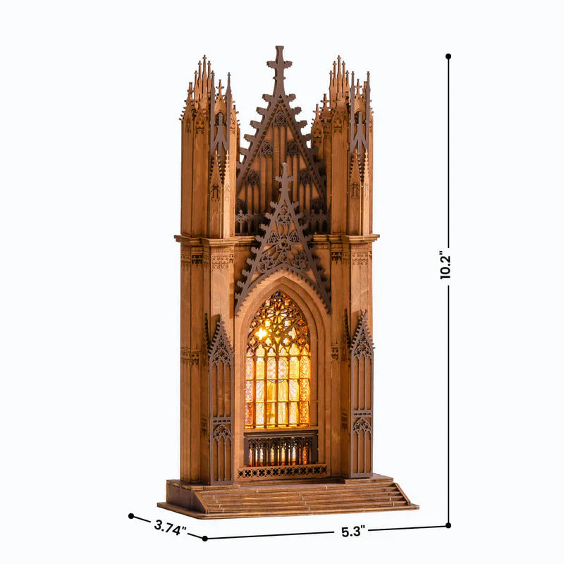 Robotime Rolife Twin-Tower Cathedral 3D Wooden Puzzle TGA01 - Image 5