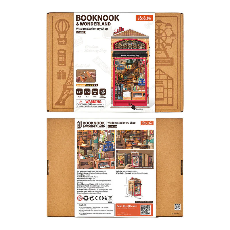 Robotime Rolife Wisdom Stationery Shop Book Nook TGB19 (Pre-Order) - Image 8