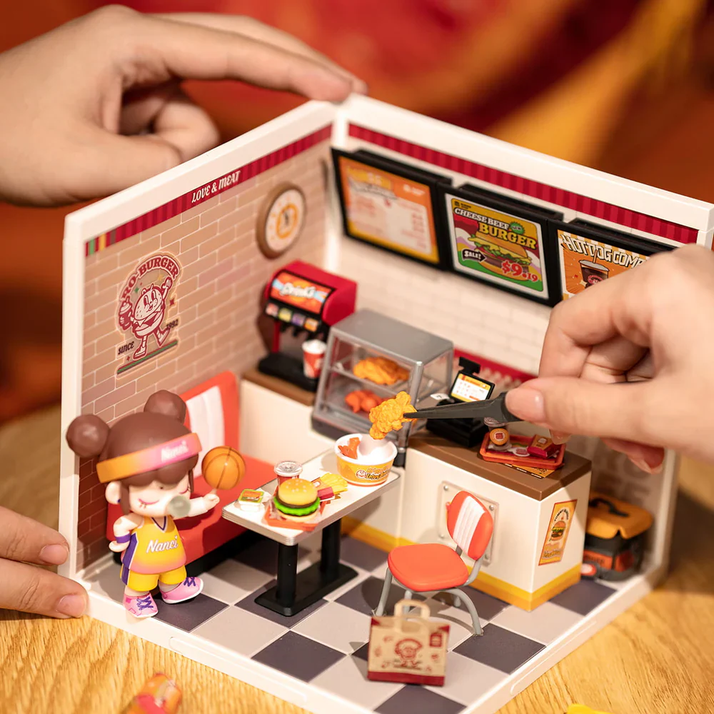 Robotime Rolife Yum Yum Burgers DIY Plastic Miniature House DW010 - Image 3