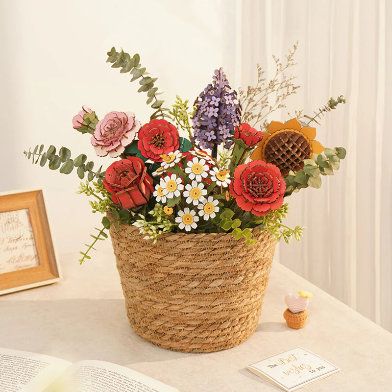 Robotime Rowood DIY Wooden Flower Chamomile 3D Wooden Puzzle TW061 - Image 3