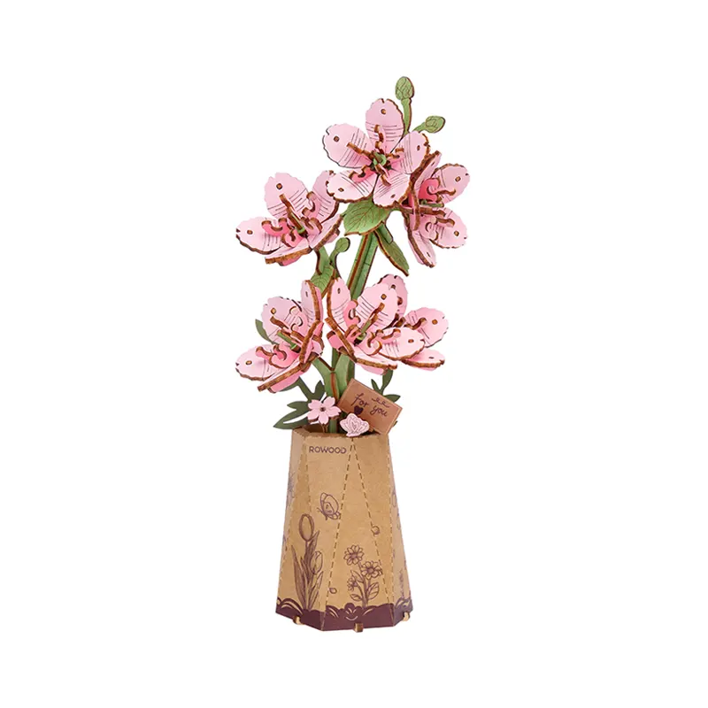 Robotime Rowood DIY Wooden Flower Sakura 3D Wooden Puzzle TW101