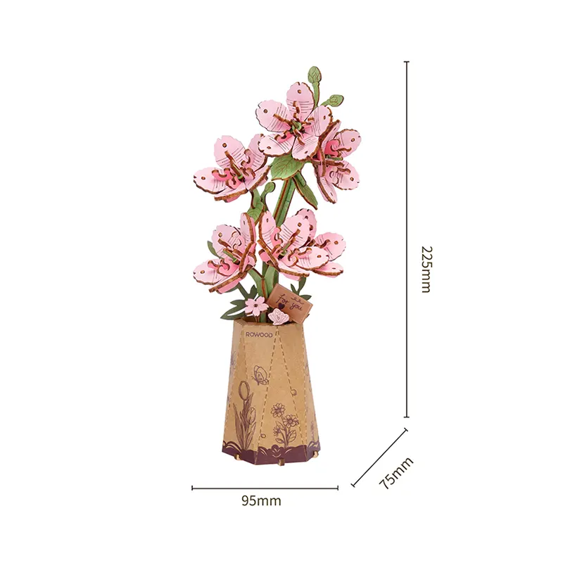 Robotime Rowood DIY Wooden Flower Sakura 3D Wooden Puzzle TW101 - Image 6