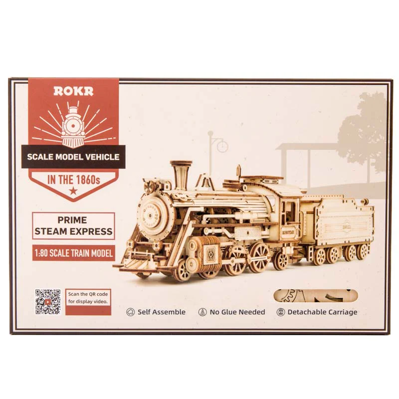Robotime ROKR Prime Steam Express MC501-1:80 Scale Model Train - Image 3