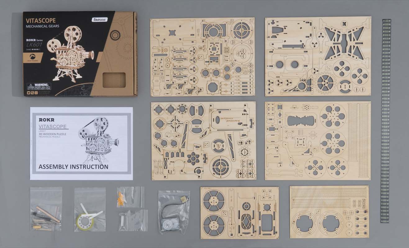 Robotime ROKR Vitascope LK601 Mechanical Movie Projector Kit - Image 3