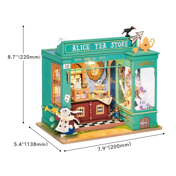 Robotime Rolife Alice’s Tea Store DIY Miniature House Kit DG156 - Image 6