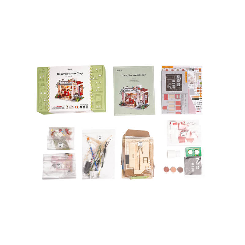 Robotime Rolife DIY Miniature Dollhouse DG148 Honey Ice-cream Shop - Image 5
