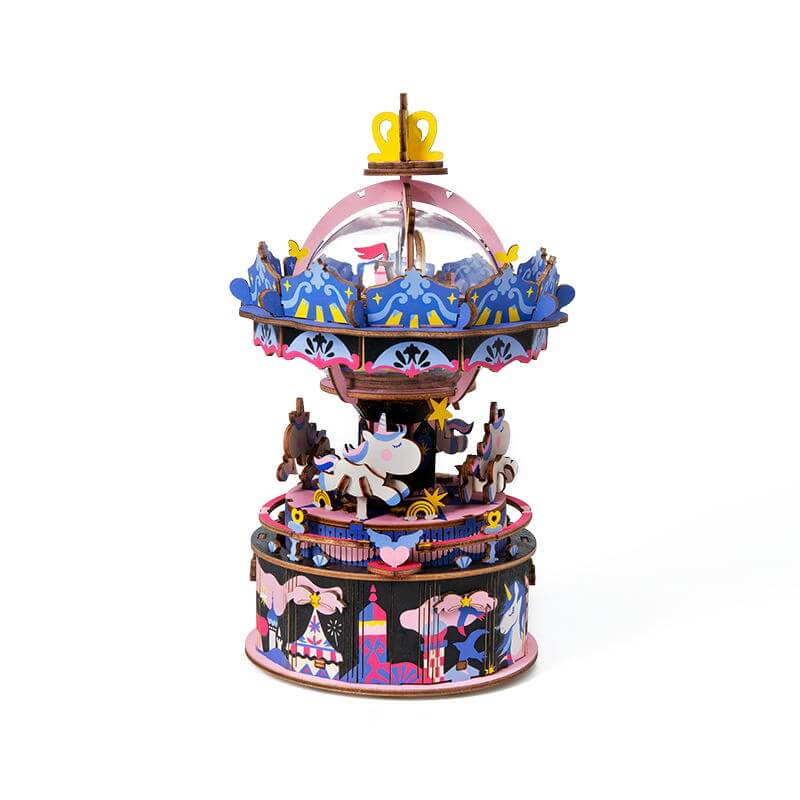 Robotime Rolife DIY Music Box AM44 - Starry Night Merry-go-round - Image 3