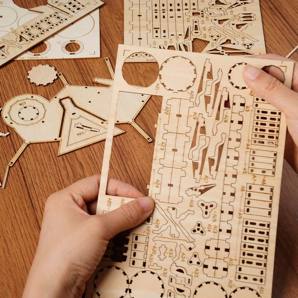 Robotime Rolife Drum kit TG409 3D Wooden Puzzle - Image 4