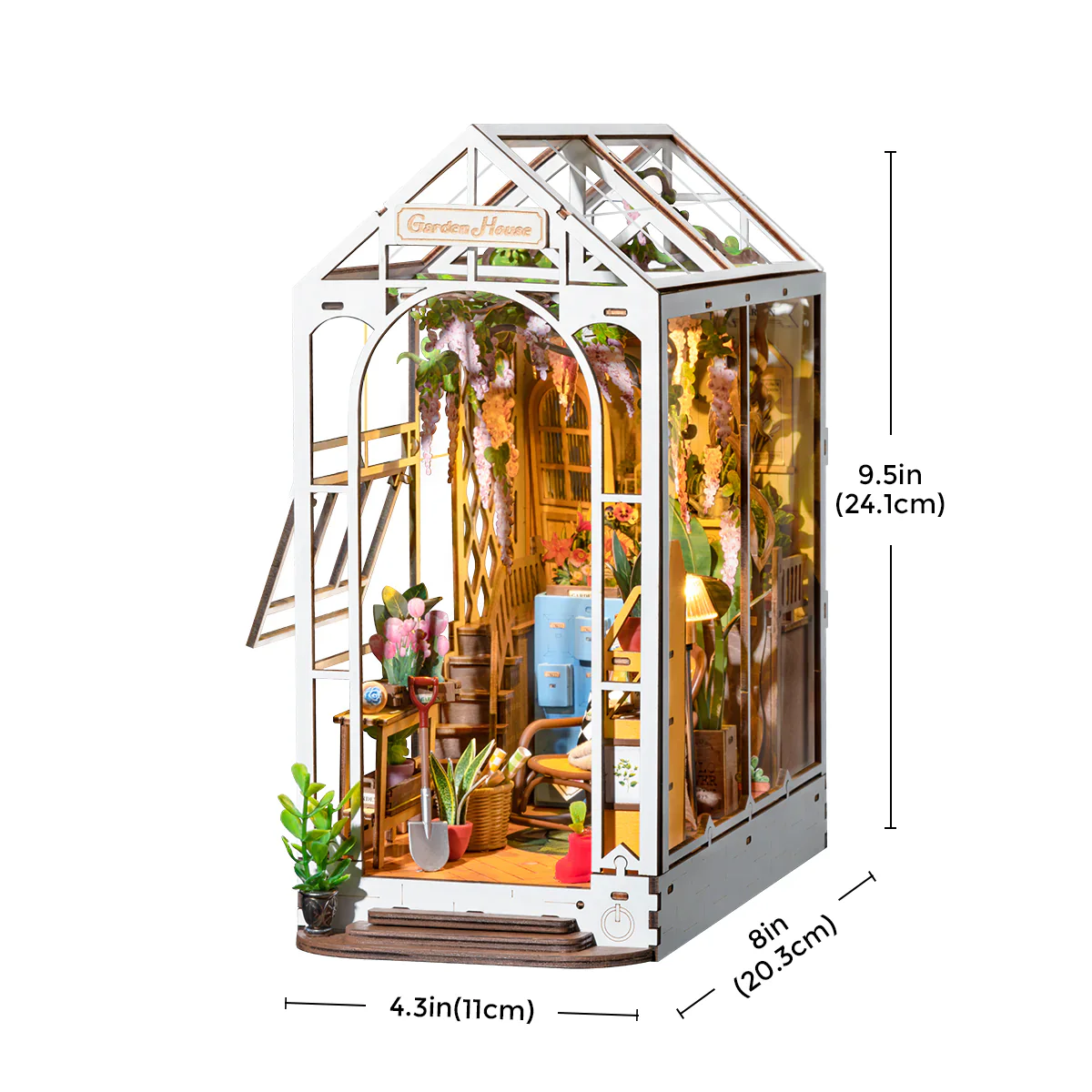 Robotime Rolife Holiday Garden House DIY Book Nook Shelf Insert TGB06 - Image 8