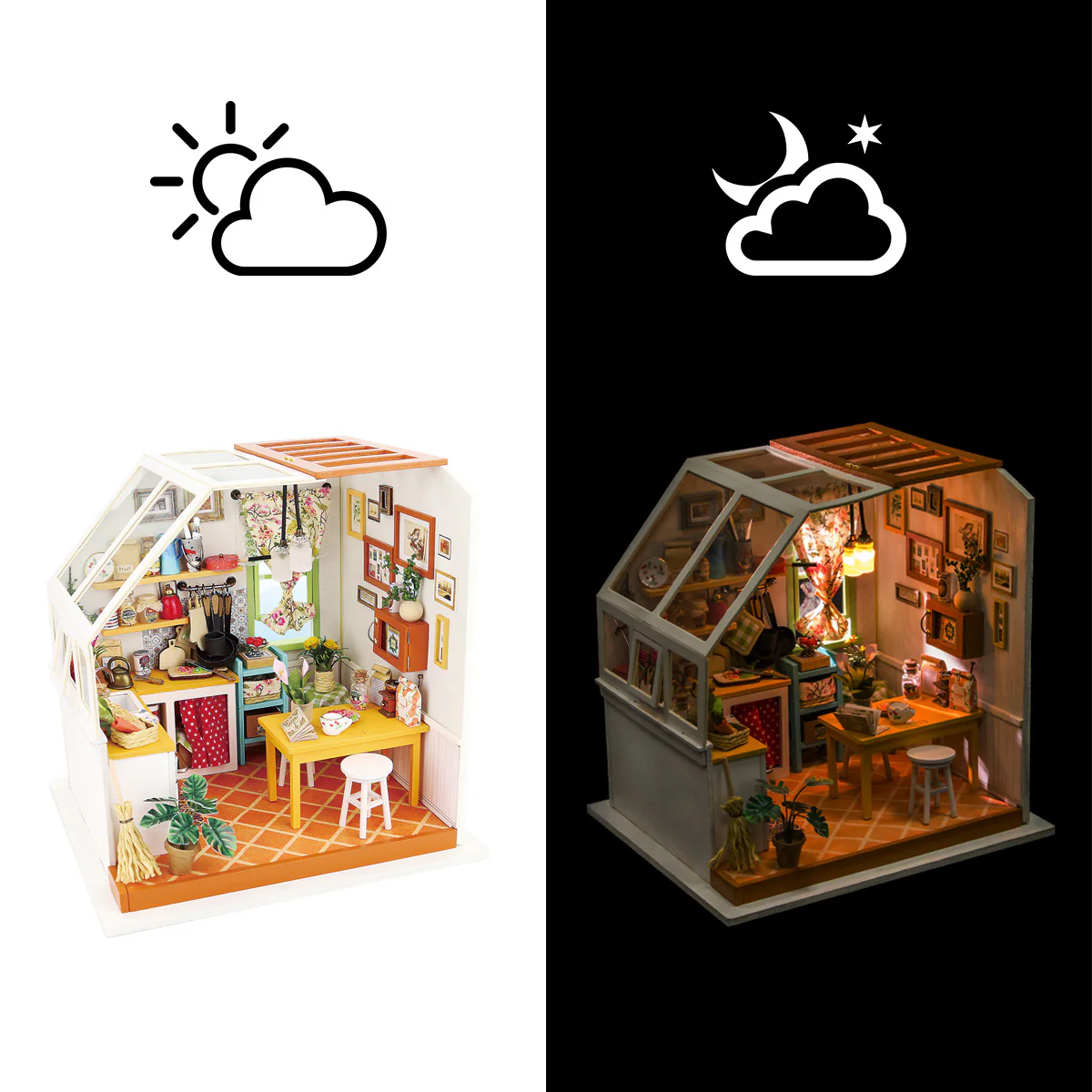 Robotime Rolife Jason's Kitchen Miniature Dollhouse Kit DG105 - Image 8