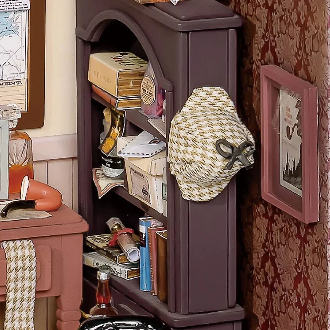Robotime Rolife Mose's Detective Agency DIY Miniature House Kit DG157 - Image 4