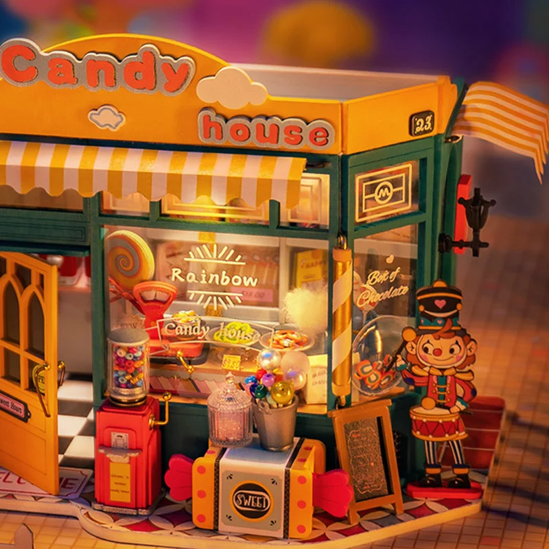 Robotime Rolife Rainbow Candy House DIY Miniature House DG158 - Image 3