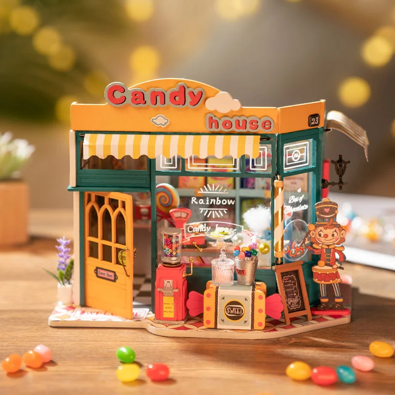 Robotime Rolife Rainbow Candy House DIY Miniature House DG158 - Image 4