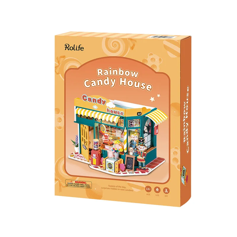 Robotime Rolife Rainbow Candy House DIY Miniature House DG158 - Image 5