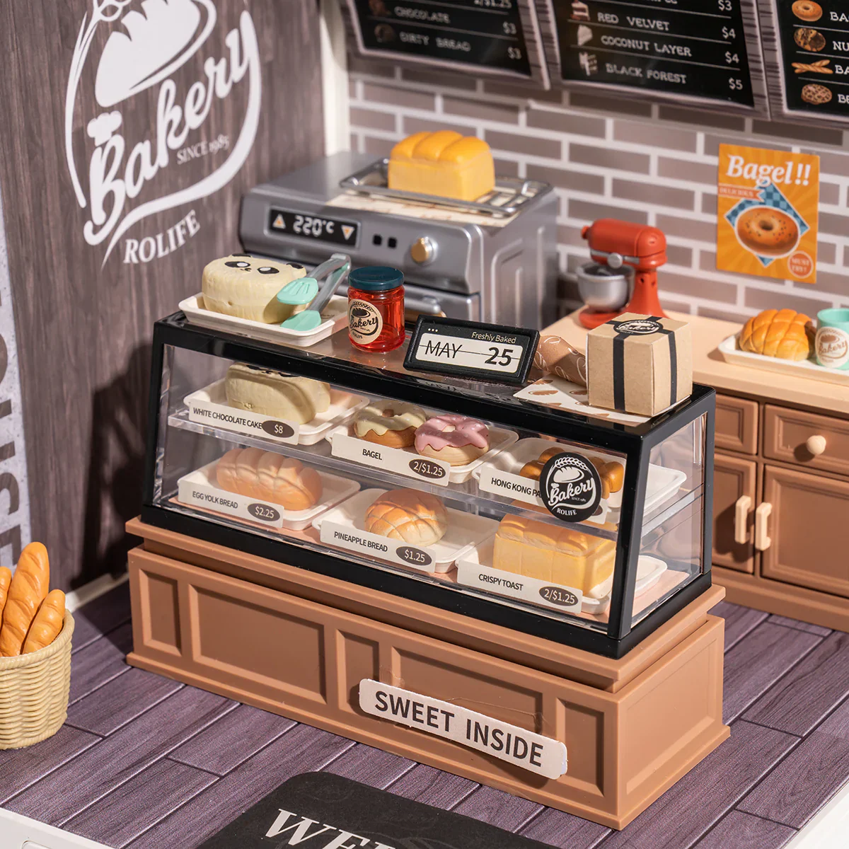 Robotime Rolife Super Creator Golden Wheat Bakery Plastic Miniature House kit DW005 - Image 3