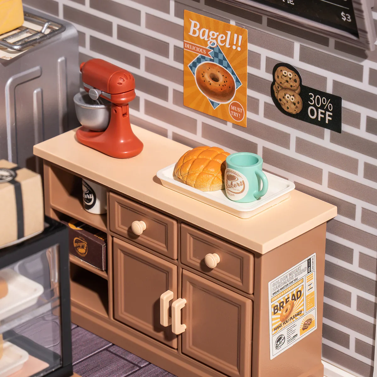 Robotime Rolife Super Creator Golden Wheat Bakery Plastic Miniature House kit DW005 - Image 4