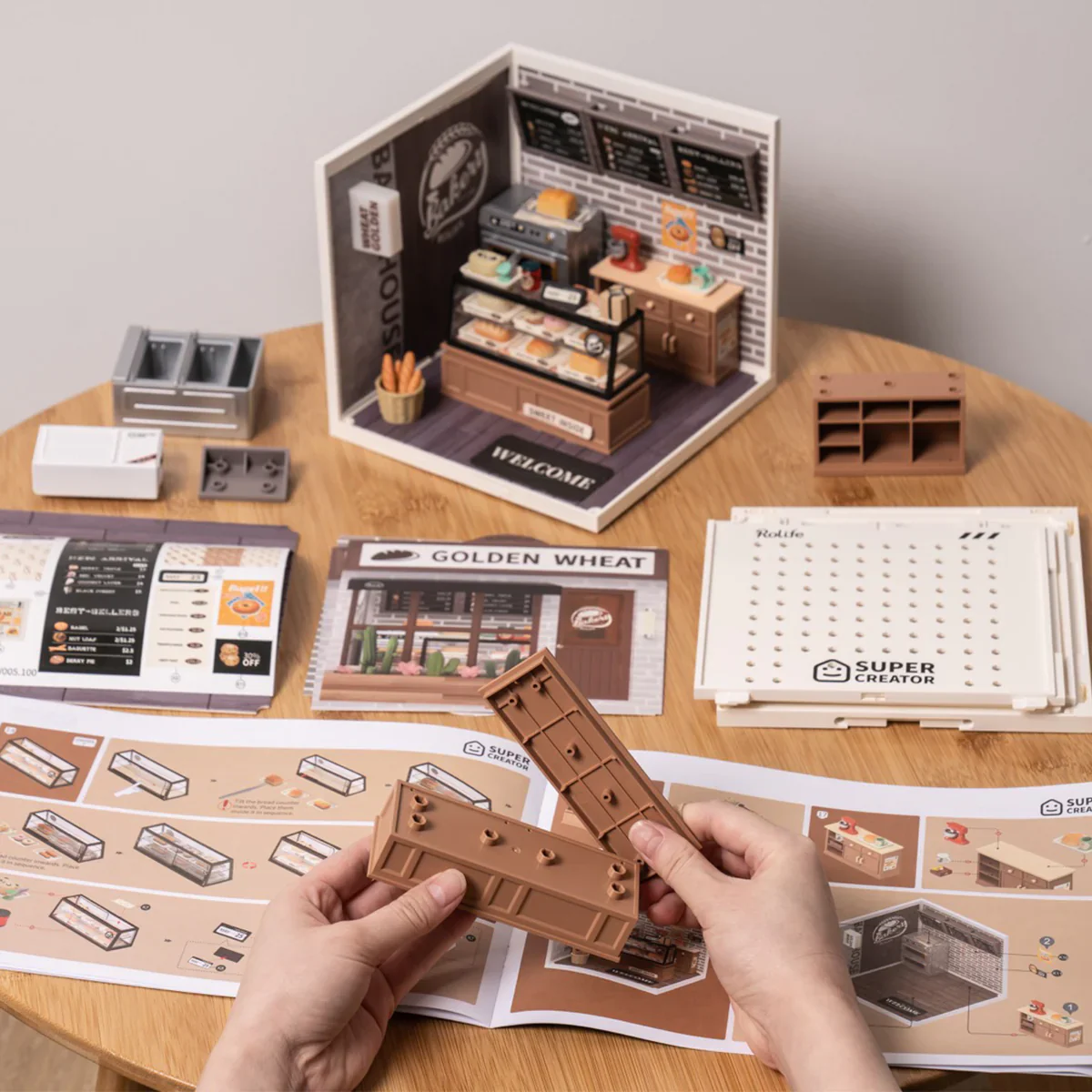 Robotime Rolife Super Creator Golden Wheat Bakery Plastic Miniature House kit DW005 - Image 5