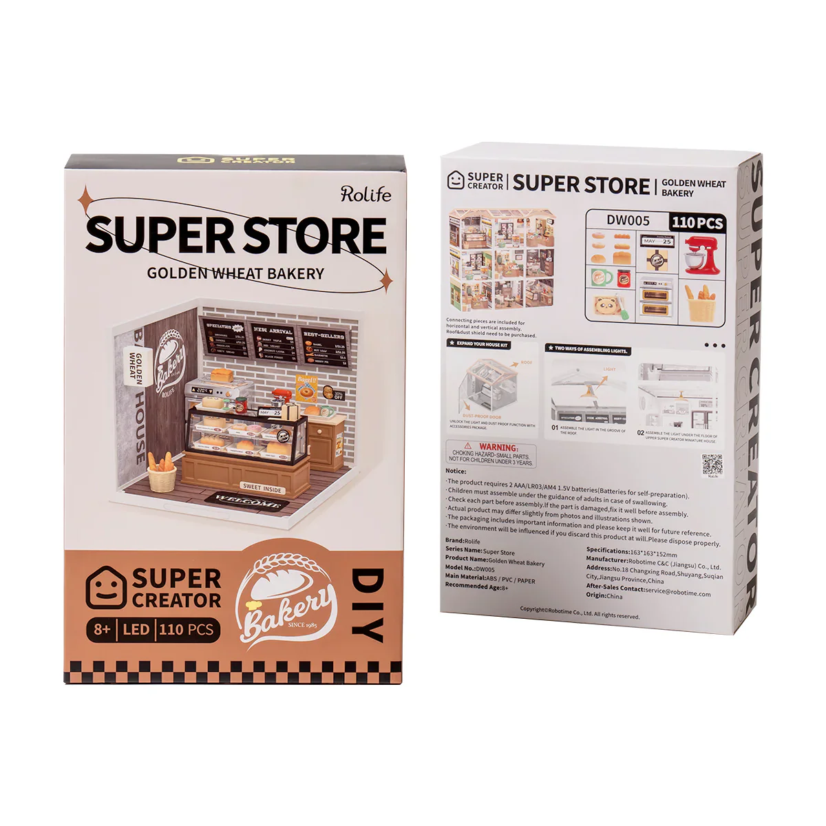 Robotime Rolife Super Creator Golden Wheat Bakery Plastic Miniature House kit DW005 - Image 7