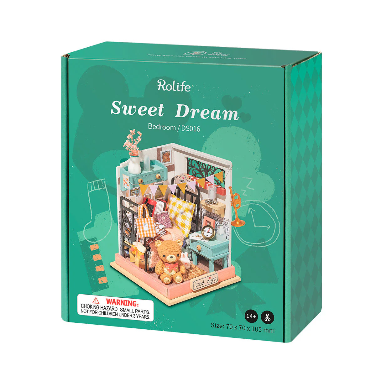 Robotime Rolife Sweet Dream Bedroom Miniature Dollhouse Kit DS016 - Image 6