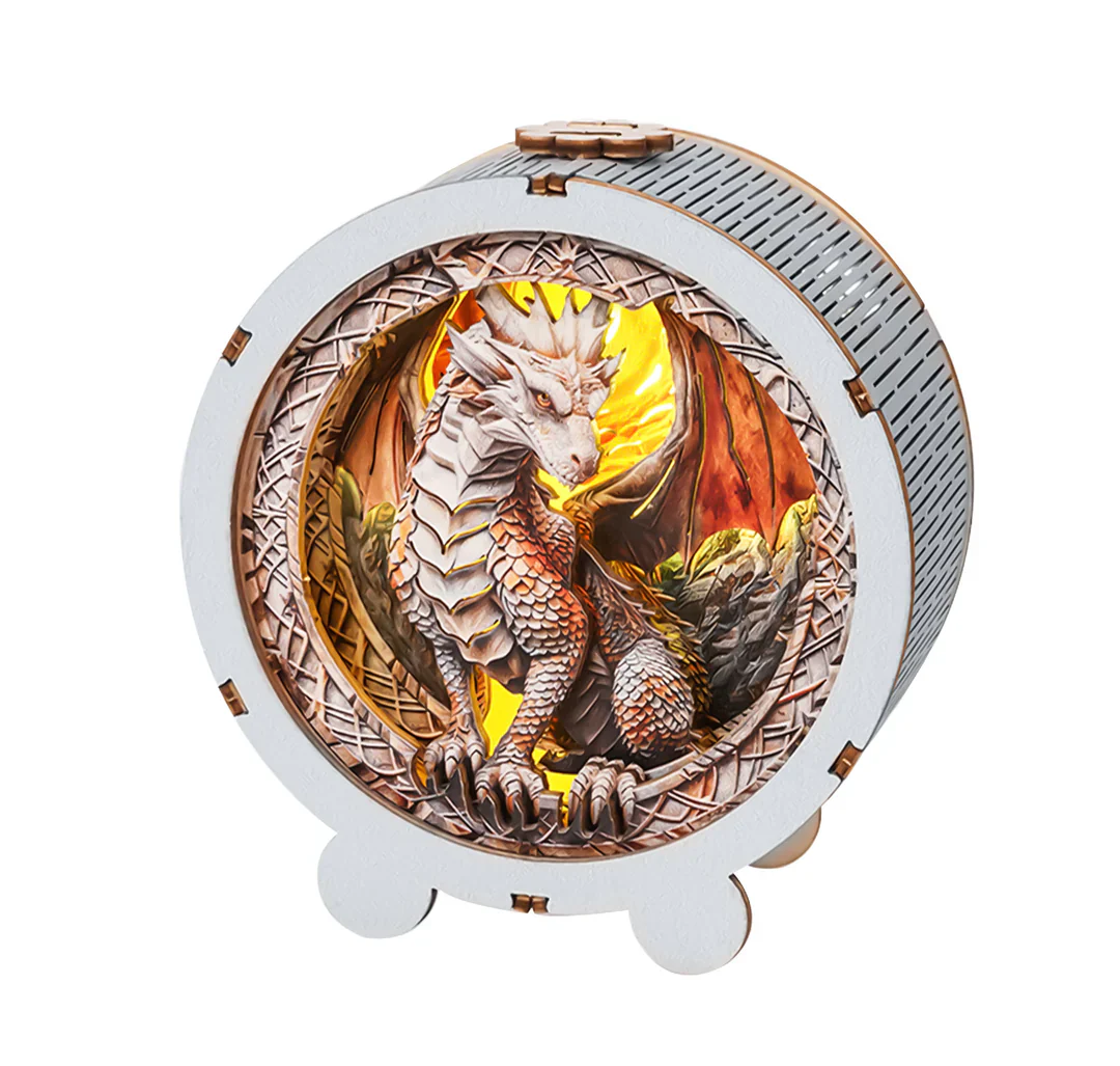 Woodbests - Ancient Dragon Kit - 3D Wooden Puzzle Night Light - Image 8