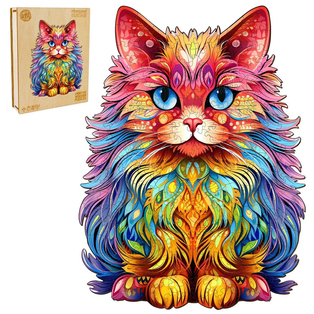 Woodbests - Persian Cat-3 Wooden Jigsaw Puzzle (160-200pcs) - Image 2