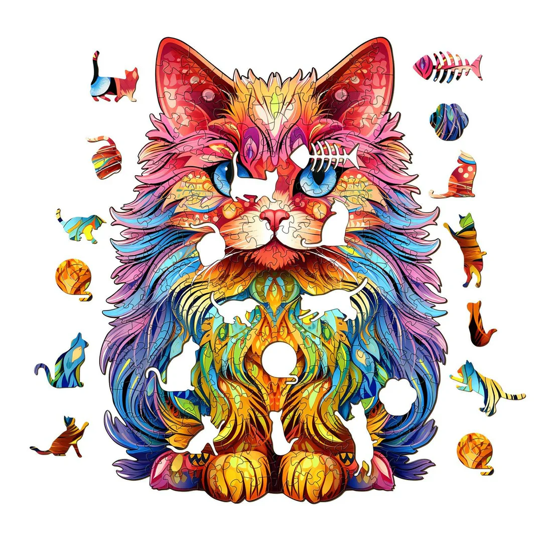 Woodbests - Persian Cat-3 Wooden Jigsaw Puzzle (160-200pcs) - Image 5