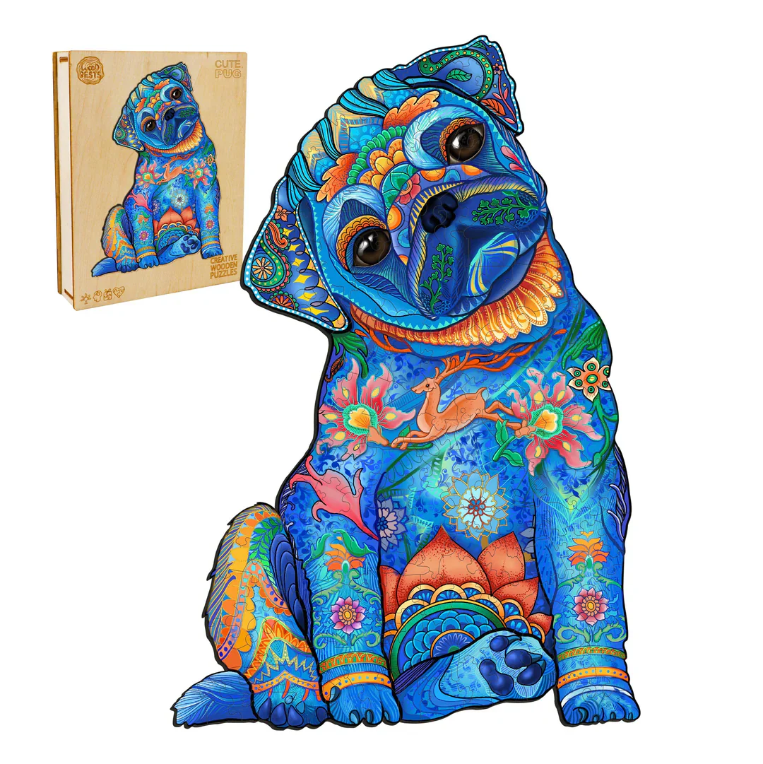 Woodbests - Cute Pug Wooden Jigsaw Puzzle (90-120pcs) - Image 3