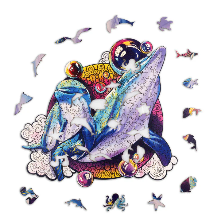 Woodbests - Joyful Dolphin Wooden Jigsaw Puzzle (90-120pcs) - Image 4