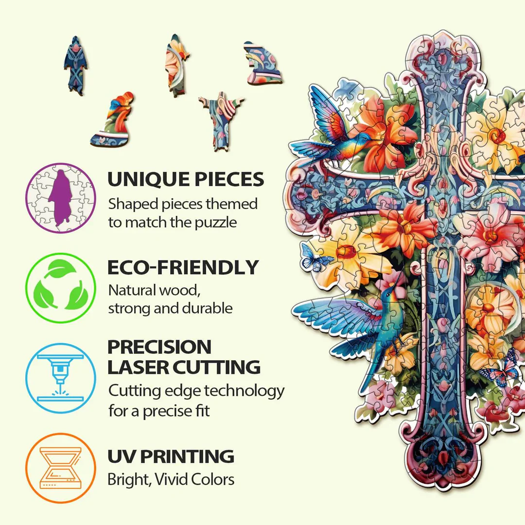 Woodbests - Blessing Cross-1 Wooden Jigsaw Puzzle (90-120pcs) - Image 4