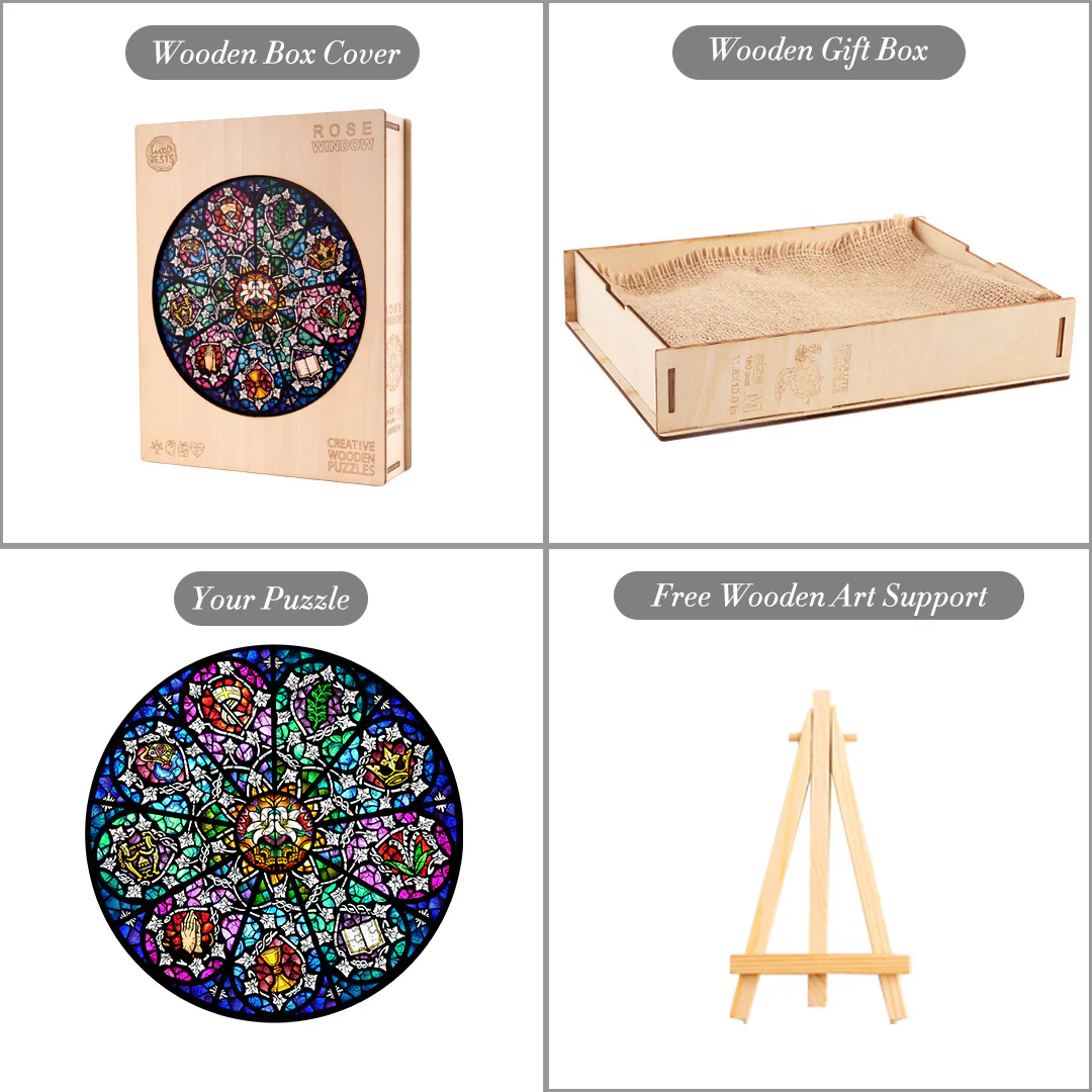 Woodbests - Rose Window Wooden Jigsaw Puzzle (160-200pcs) - Image 4