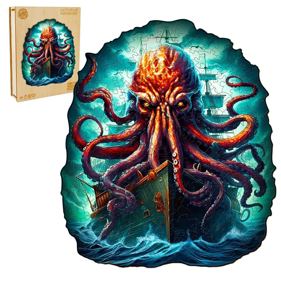 Woodbests - Octopus Monster Wooden Jigsaw Puzzle (160-200pcs) - Image 4