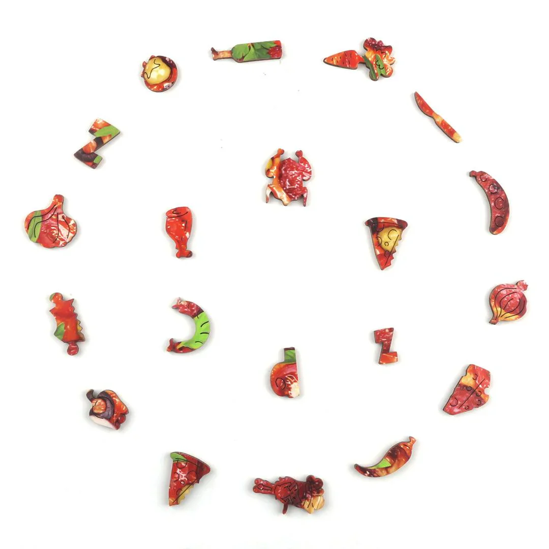 Woodbests - Sausage Pizza Wooden Jigsaw Puzzle(250-300pcs) - Image 4