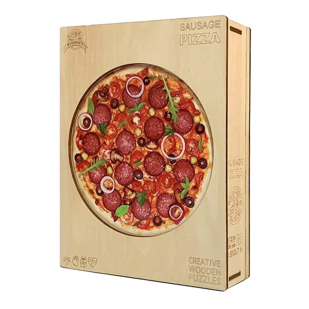 Woodbests - Sausage Pizza Wooden Jigsaw Puzzle(250-300pcs) - Image 6